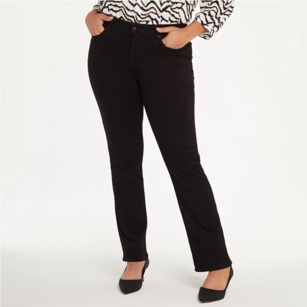 BOGO Nydj Plus Straight Leg Black Jeans Stretch Denim size 20 W